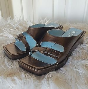 BCBGMaxazaria Vintage Bronze Wedge Mule